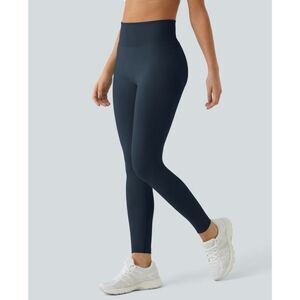 New Halara Women's S 7/8 Seamless Flow High Waisted Butt Lifting Leggings Peacoa